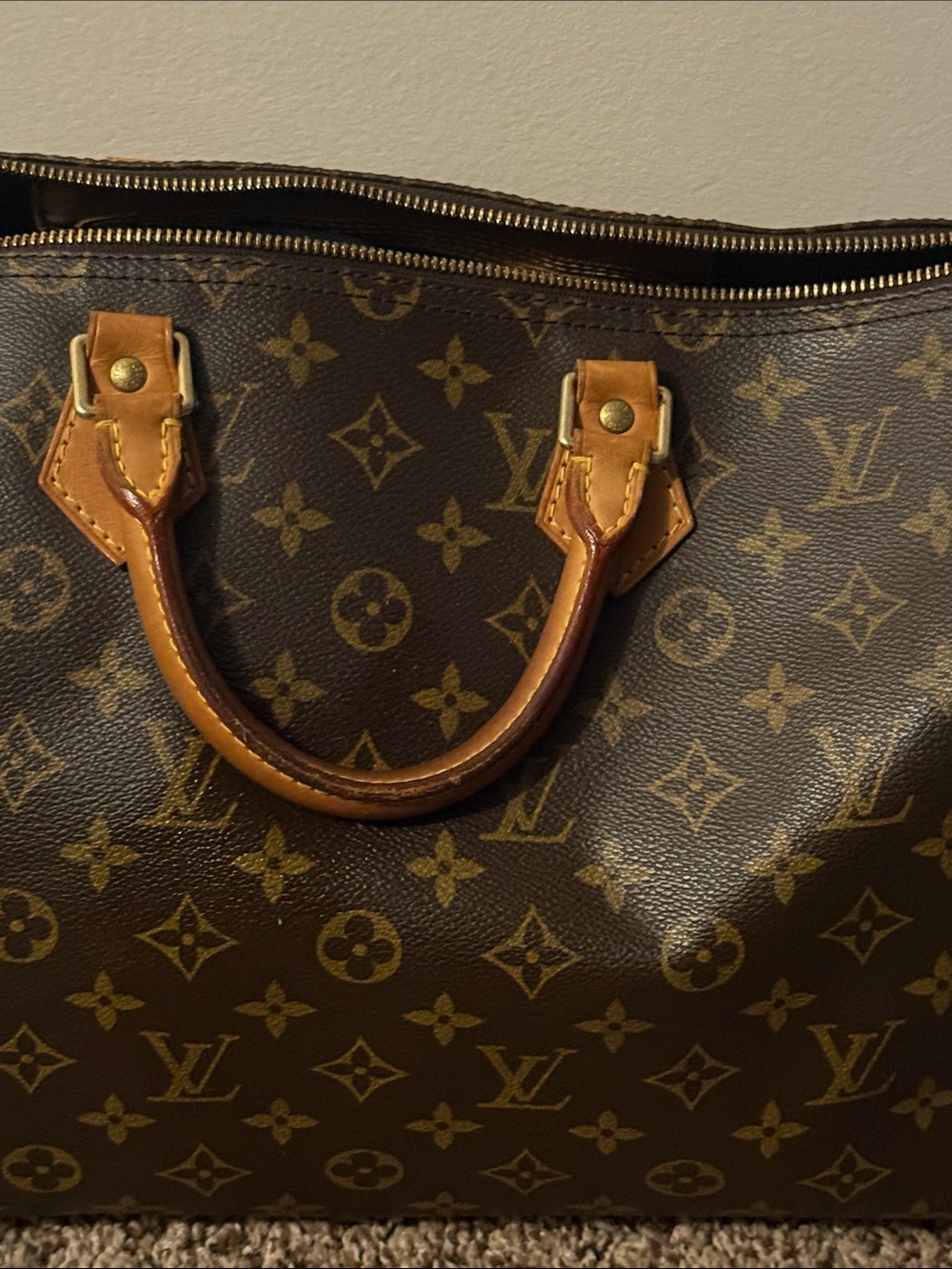 Louis Vuitton Monogram Canvas Speedy Tote in Brown and Tan - Picture 3 of 3